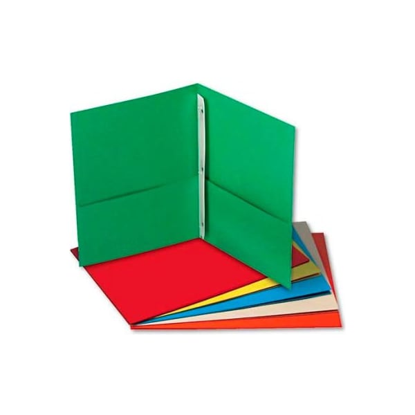 Universal Two-Pocket Portfolios w/Tang Fasteners, 11 x 8-1/2, Assorted, 25/Box UNV57113*** - main